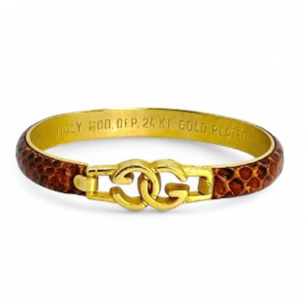 Gucci EUC Snakeskin Bracelet Vintage Price firm